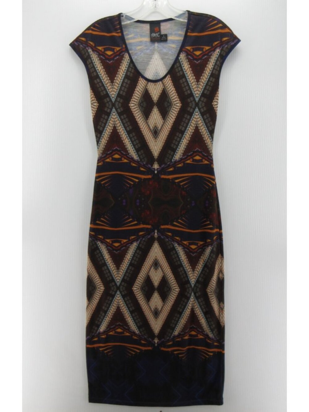 Anac Dress Small Sheath Bodycon Abstract Southwestern Tribal Midi